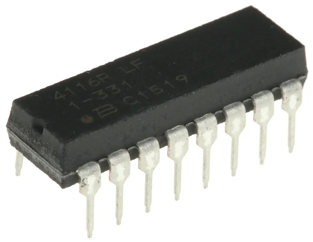 Matriz de resistencias Bourns, 330Ω, ±2%, , aislado, 8 resistencias, 2.25W, DIP, Serie 4100R, Montaje en orificio | 4116...