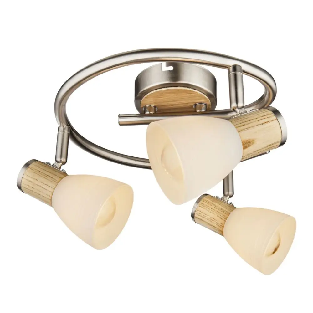 54352-3 REGLETA 3 FOCOS 3xE14 40W 230V MADERA OPALO GYLFI GLOBO para el Hogar