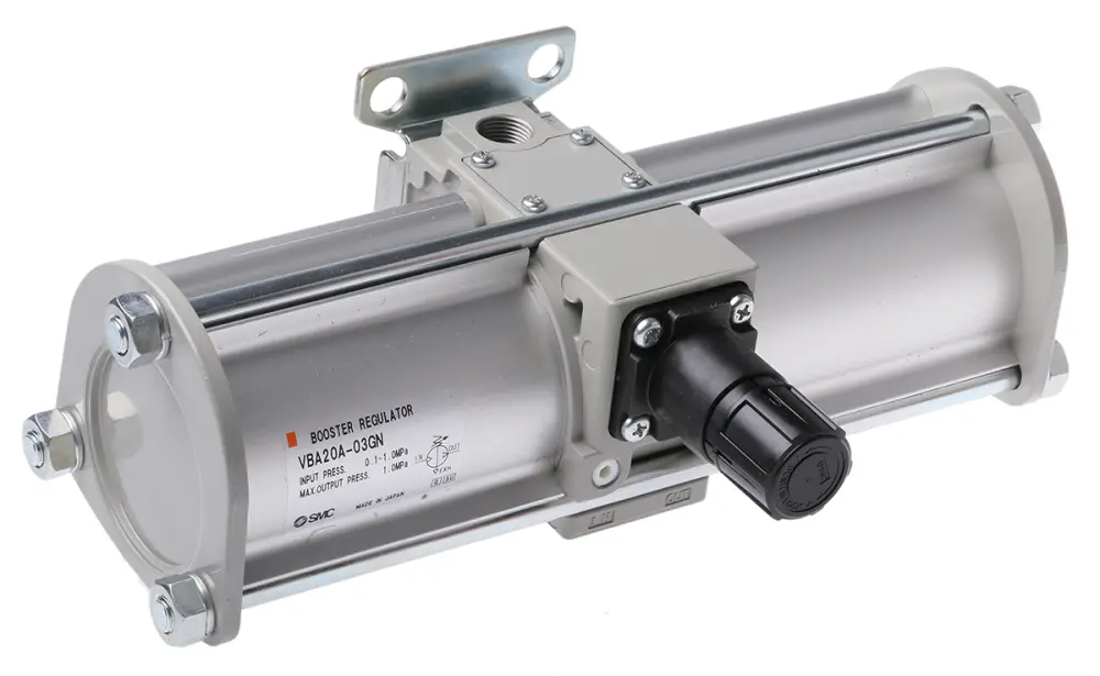 Regulador neumático SMC, Rc 3/8, Presión Máxima 1MPa | VBA20A-03GN