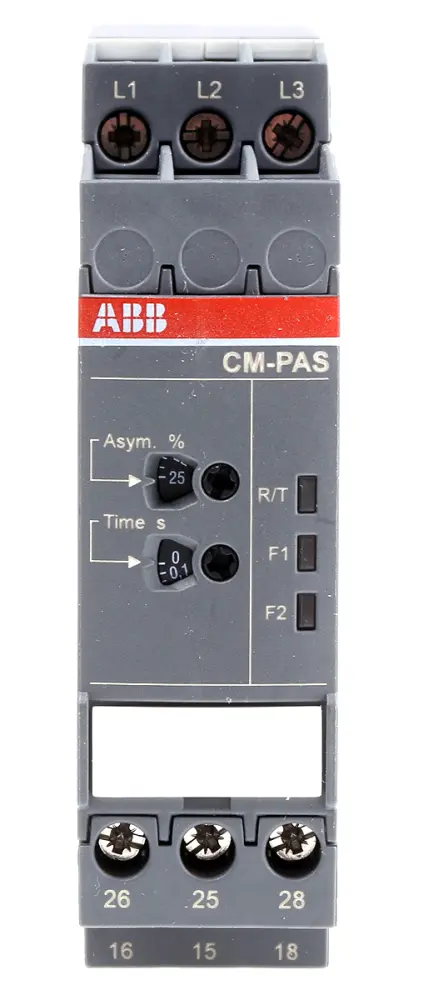 Relé de supervisión de Fase ABB serie CM-PAS, DPDT, 3 fases, para carril DIN | 1SVR730774R3300 CM-PAS.41S