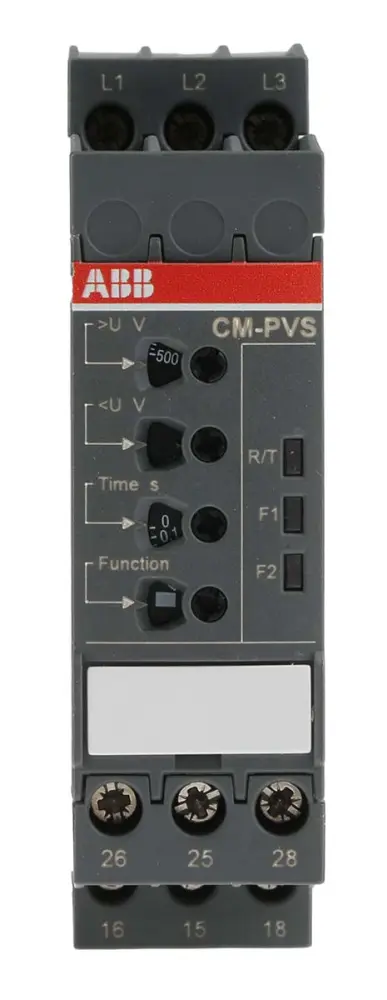 Relé de supervisión de Fase, tensión ABB serie CM-PVS, DPDT, 3 fases, para carril DIN | 1SVR730794R3300 CM-PVS.41S