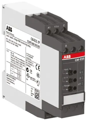 Relé de supervisión de Tensión ABB serie CM-ESS, SPDT, 1 fase, para carril DIN | 1SVR730831R1300 CM-ESS.1S