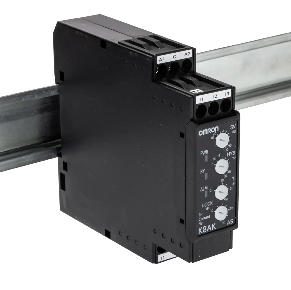Relé de supervisión de Corriente Omron serie K8AK-AS, SPDT, 1 fase, para carril DIN | K8AK-AS3 100-240VAC