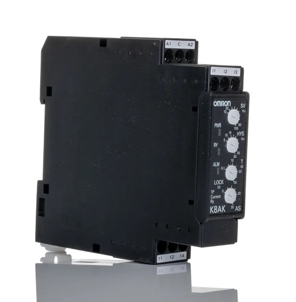Relé de supervisión de Corriente Omron serie K8AK-AS, SPDT, 1 fase, para carril DIN | K8AK-AS2 100-240VAC