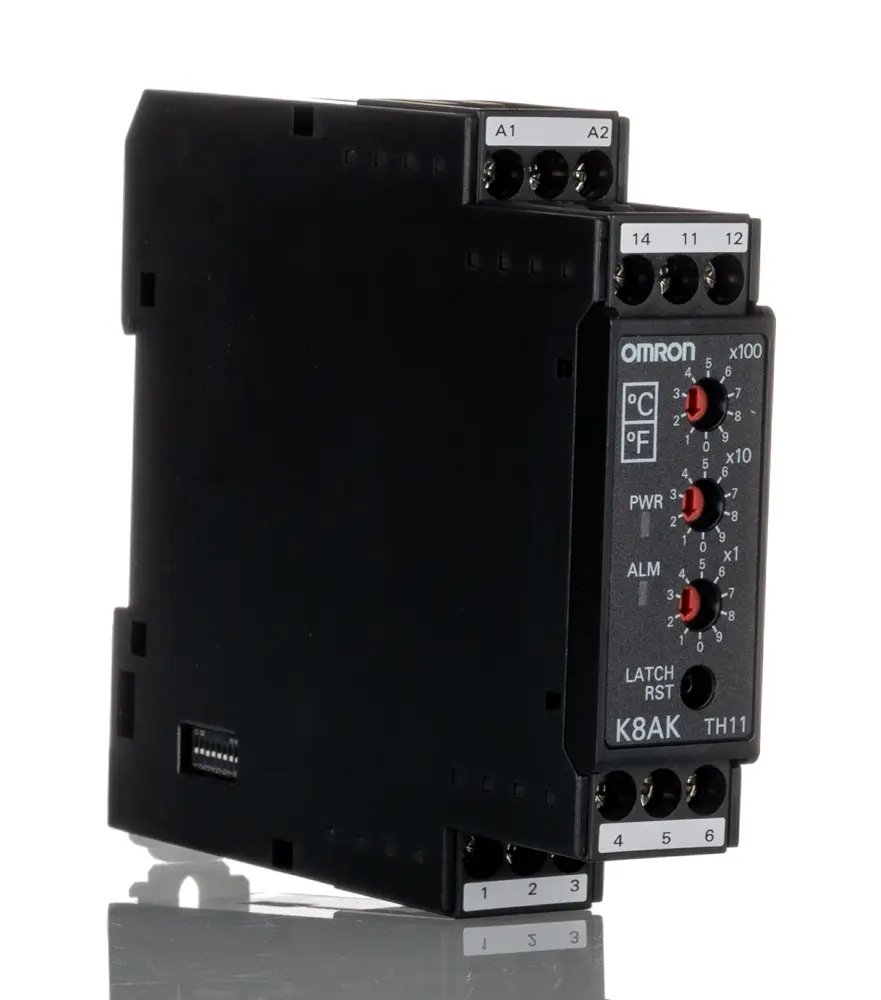 Relé de supervisión de Temperatura Omron serie K8AK-TH, SPDT, para carril DIN | K8AK-TH11S 100-240VAC