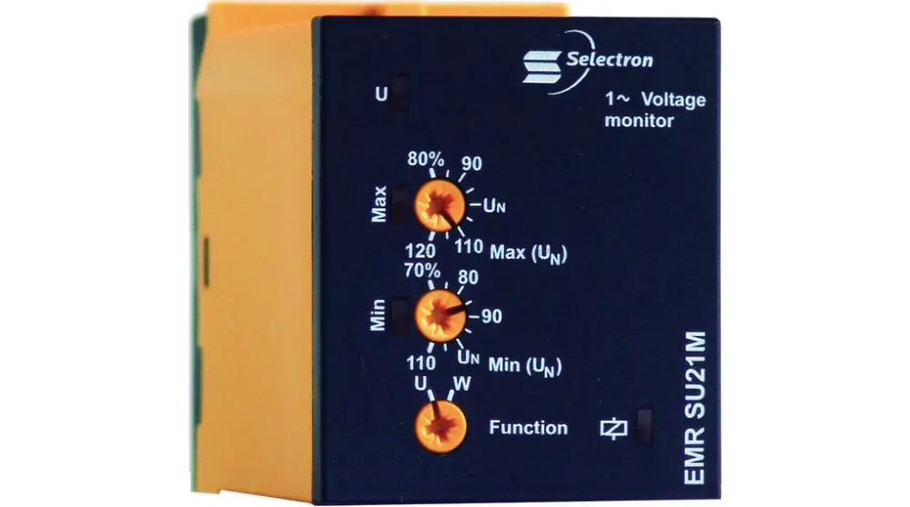 Relé de supervisión Selectron, DPDT, para carril DIN | EMR SU21I