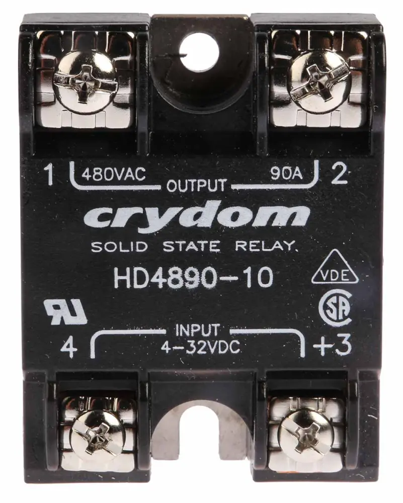 Relé de estado sólido Sensata Crydom HD SERIES, control 3 → 32 Vdc, carga 48 → 530V ac, 90 máx., | HD4890-10 Sensat...