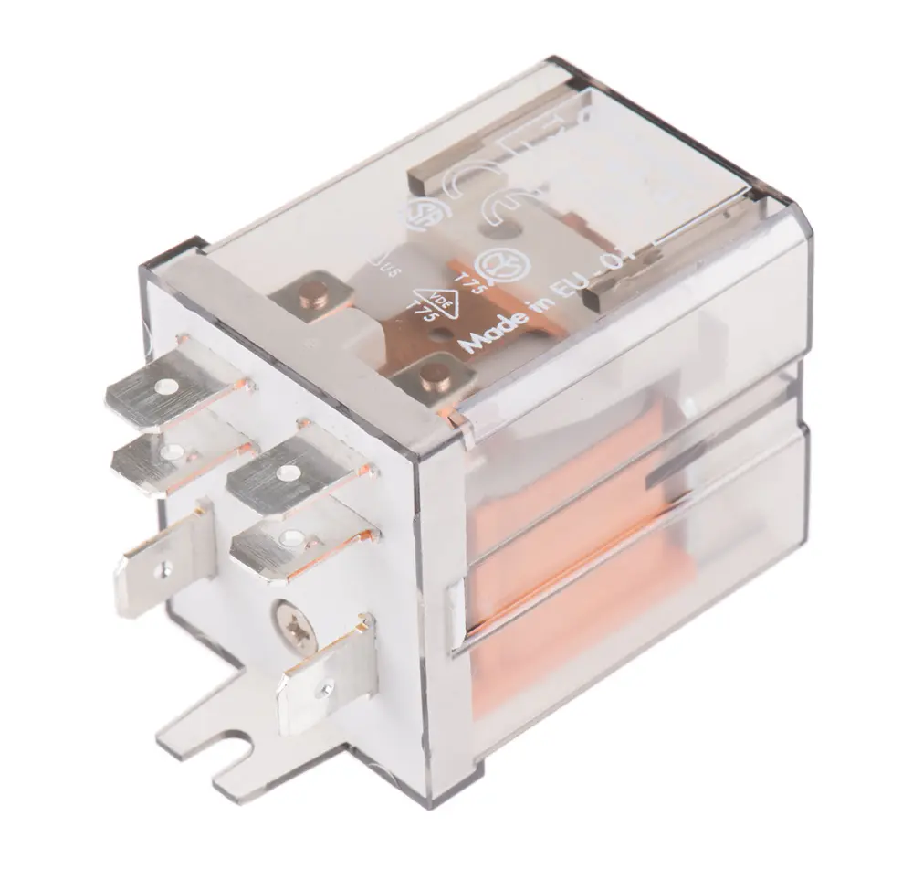 Relé de potencia sin enclavamiento Finder 65 Series de 1 polo, SPST-NC, SPST-NA, bobina 230V ac, 20A, Montaje por | 65.31...