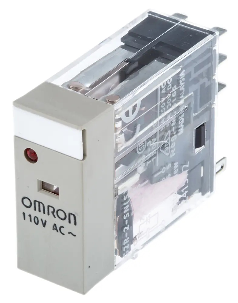 Relé de potencia sin enclavamiento Omron G2R-2 de 2 polos, DPDT, bobina 110V ac, 5A, enchufable | G2R-2-SN AC110(S)