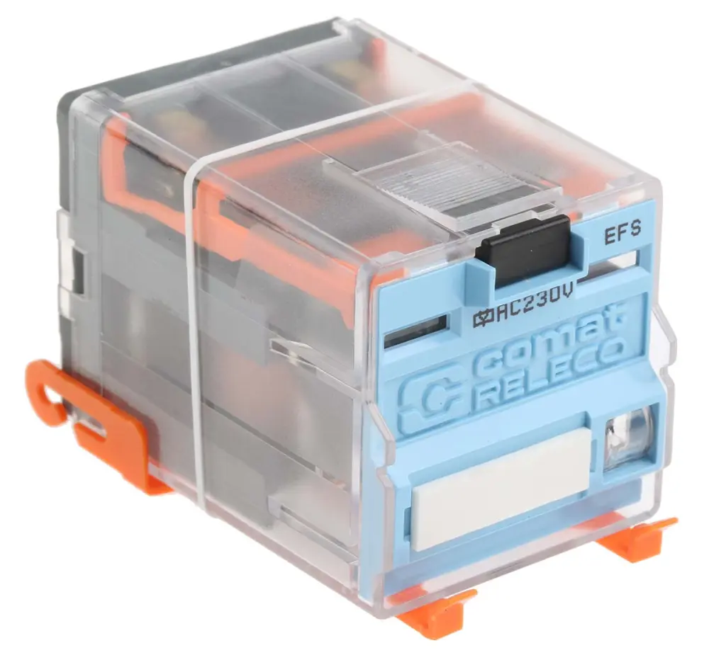 Relé de potencia con enclavamiento Releco, DPDT, bobina 230V ac, 10A, enchufable | C3-R20N/AC 230V