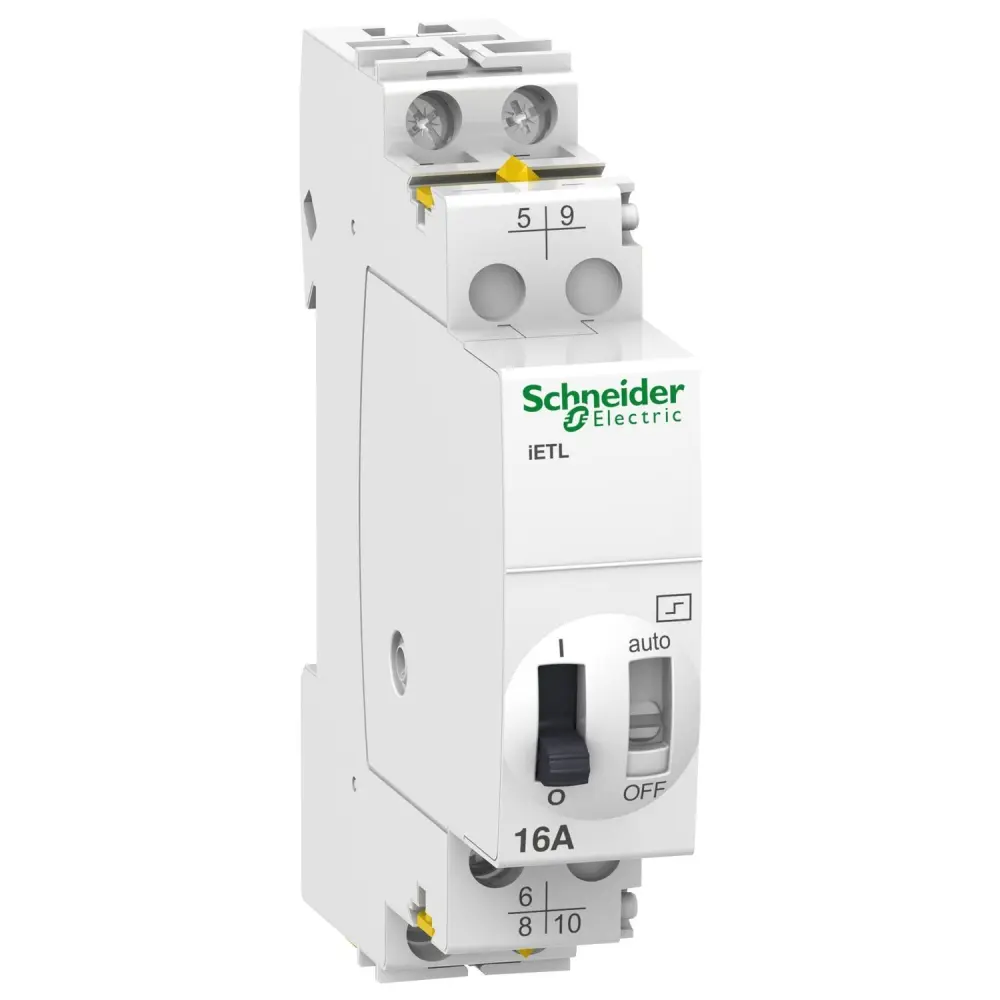 Relé de impulso Schneider Electric de 2 polos, SPDT, SPST, bobina 12V dc, 16A, Carril DIN | A9C32116