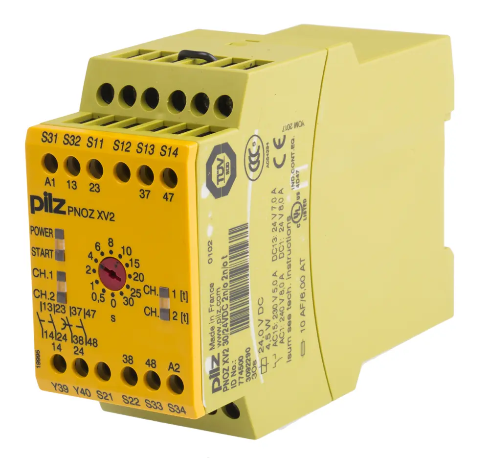 Relé de seguridad Pilz PNOZ X PNOZ XV2 de 2 canales, para Parada de Emergencia, 24V dc, cat. seg. ISO 13849-1 4 | 774500