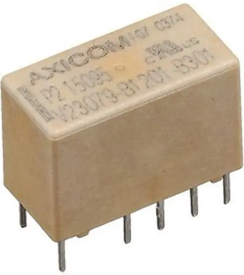 Relé de enclavamiento TE Connectivity, DPDT, 12V dc, montaje en PCB | V23079B1203B301