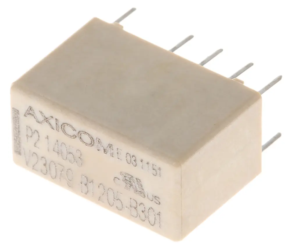 Relé de señal con enclavamiento TE Connectivity Axicom, DPDT, 24V dc, 2 dc, 2 ac, montaje en PCB | V23079B1205B301