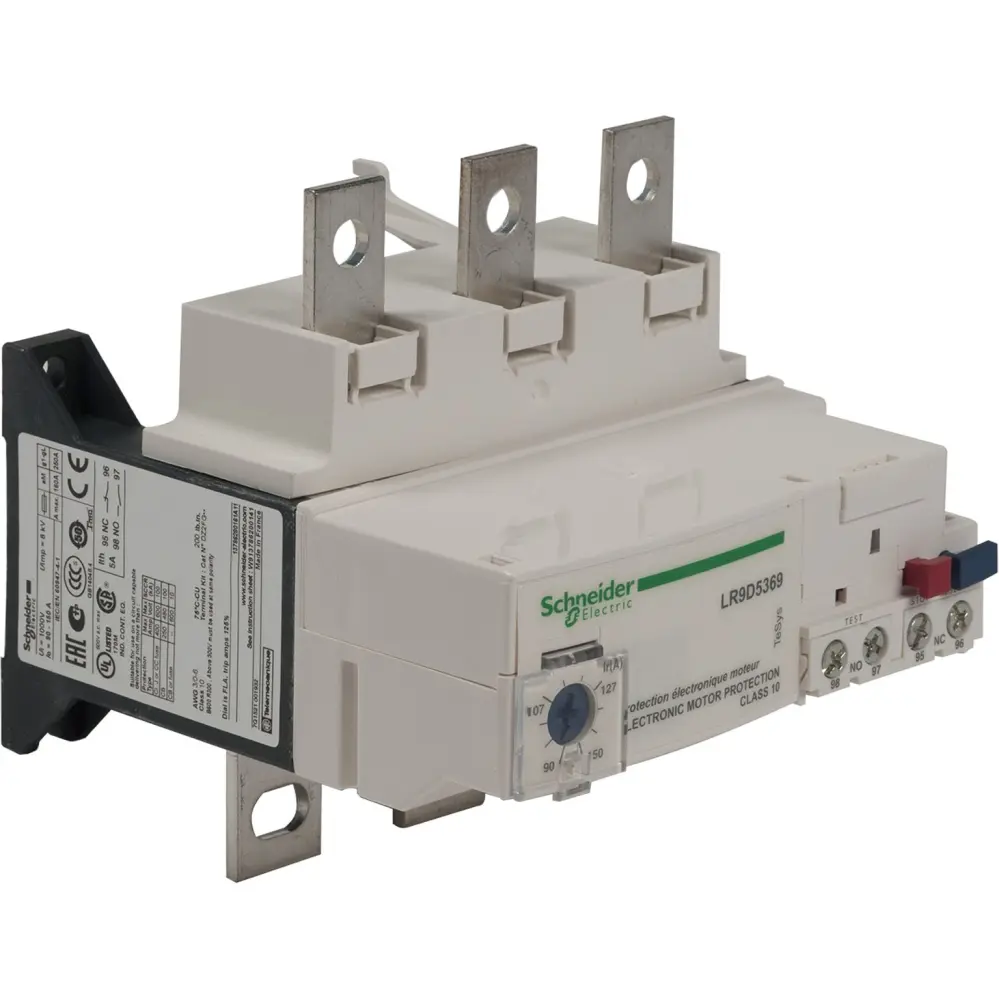 Relé de sobrecarga Schneider Electric TeSys LR9D, 1 NC/1 NA, 24 V dc, 90 → 150 | LR9D5369