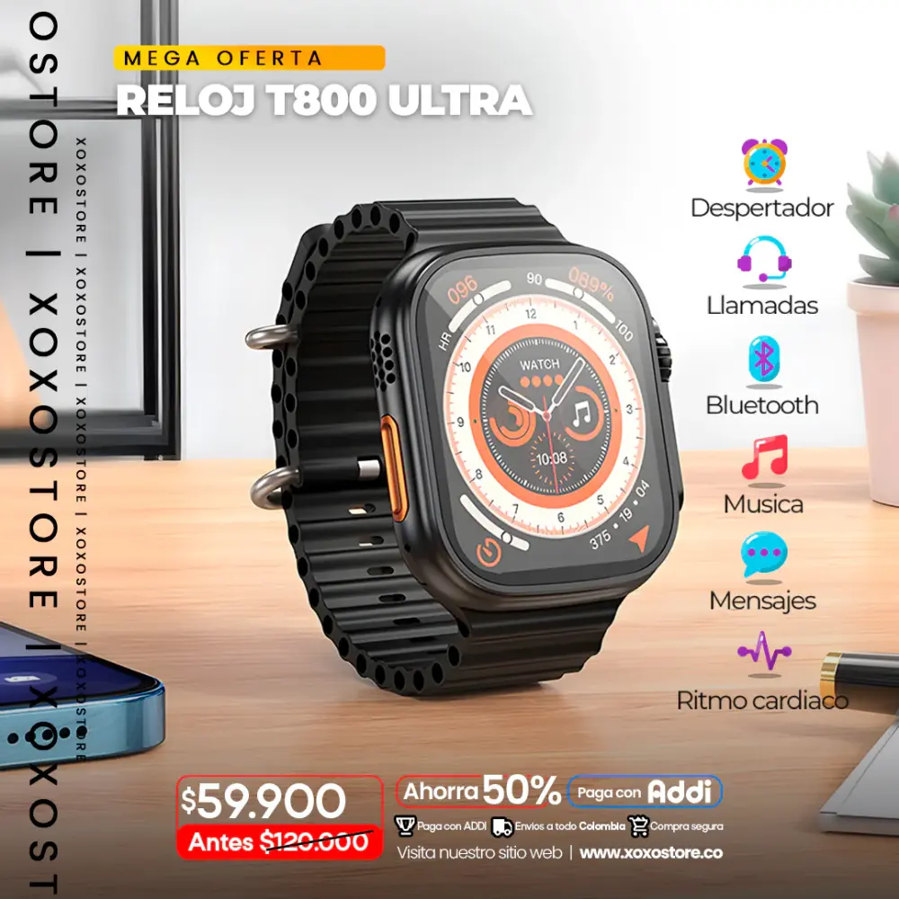 Reloj inteligente t800 ultra Compatible con Samsung Galaxy