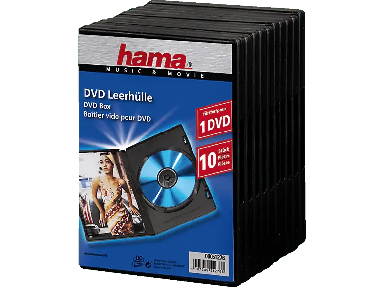 HAMA Boîtier DVD - 10 pièces (51276) para Edad Dorada