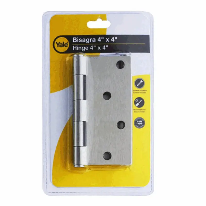 BISAGRA "YALE" (04) PLATEADA 3" X 3" | Resistente al Agua IPX7