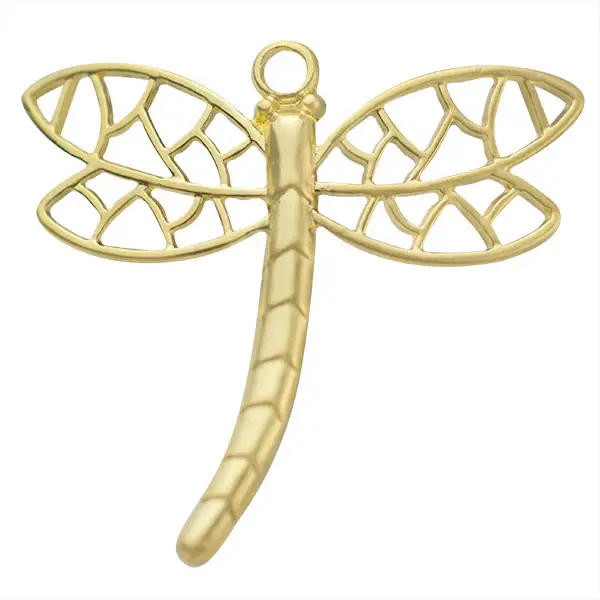 Dije Chapa Libelula 40x43mm Dorado Satinado
