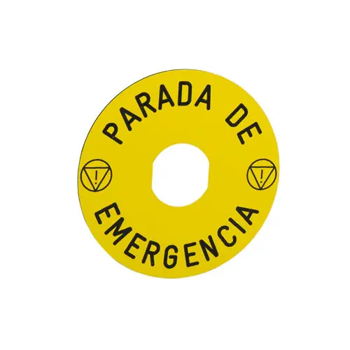 Etiqueta emergenciagency stop 3d 60mm Harmony XB4 | Resistente al Agua IPX7