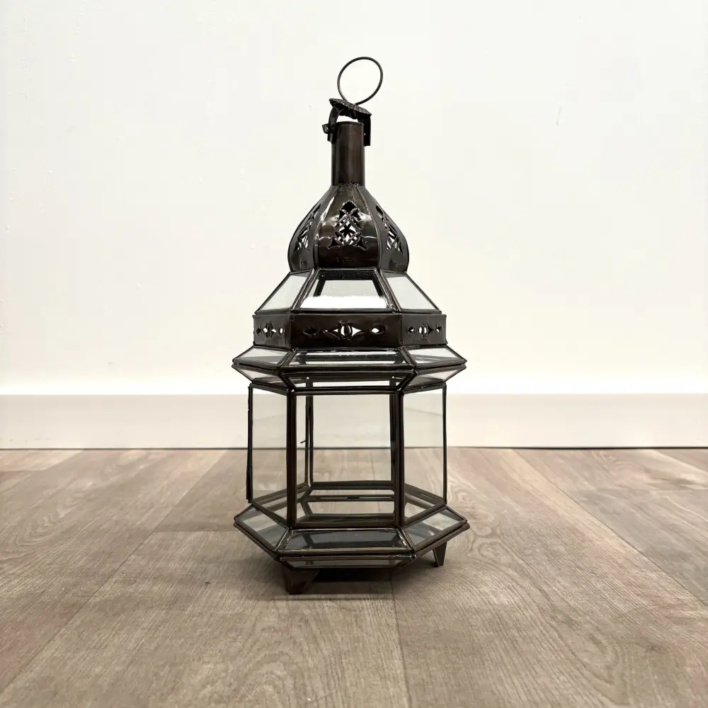 Premium Hi-Fi Farol Árabe Hexagonal Transparente MS4 37x18ø