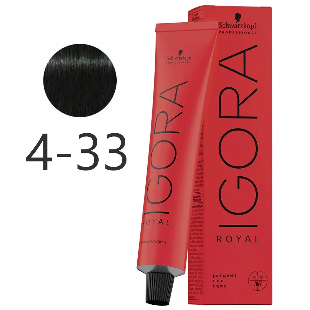 Schwarzkopf - Tinte Permanente Igora Royal 4-33 Castaño Medio Mate Intenso 60 ml con Garantí Oficial