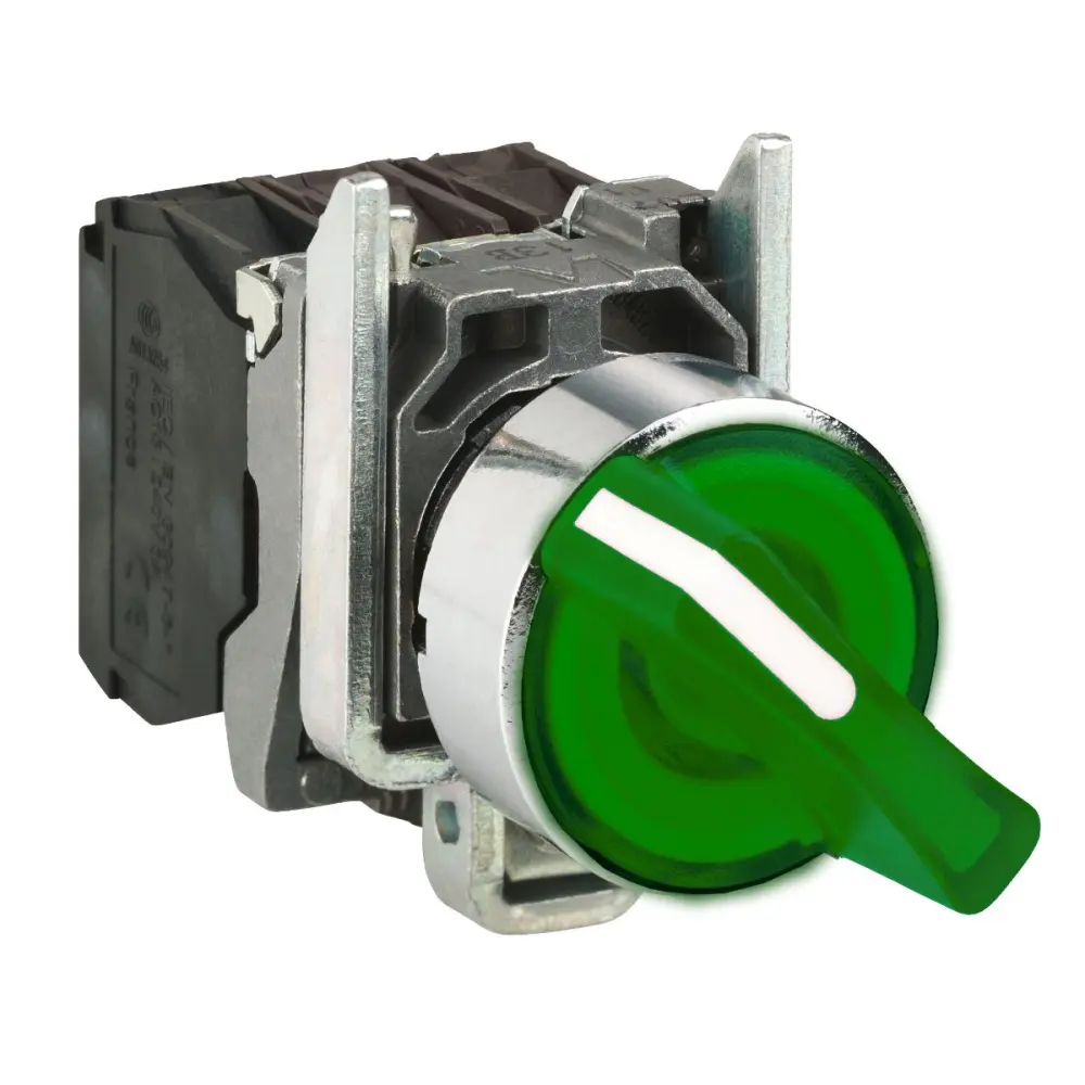 Interruptor selector Schneider Electric 2 Posiciones Roscado, 1.2A | XB4BK123B5