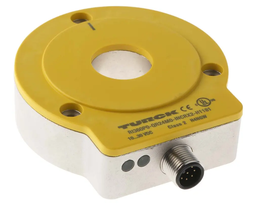 Encoder incremental Turck, 1024 impulsos/rev, salida Pulsar Tirar, con M12 x 1 pulg, 15 → 30 V dc, IP67, IP69K | Ri360P0...