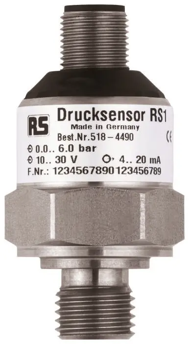 Presostato manométrica , 0bar → 2.5bar, G1/4, 10 → 30 V dc, salida analógica, para Gas, líquido, IP67