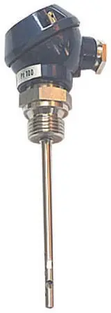 Sensor RTD PT100 Jumo de 3 hilos, sonda: Ø 6mm, long. 100mm, temp. -50°C → +400°C | 902030/30-402-1001-1-6-100-104/391,