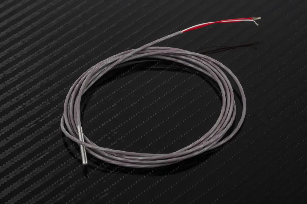 Sensor RTD PT100 de 3 hilos, sonda: Ø 3mm, long. 30mm, cable de 2m, temp. -50°C → +250°C