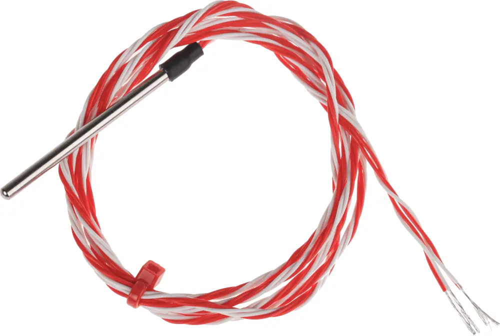 Sensor RTD PT100 de 4 hilos, sonda: Ø 3mm, long. 50mm, cable de 1m, temp. -50°C → +200°C