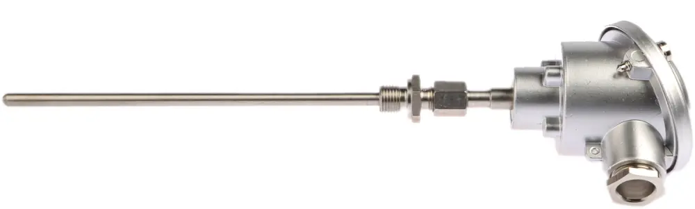 Sensor RTD PT100 de 3 hilos, sonda: Ø 6mm, long. 200mm, temp. -50°C → +250°C