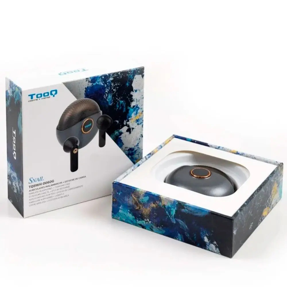 Altavoz Inteligente Multihabitación Auriculares inalámbricos TooQ Snail TQBWH-0060G con estuche de carga negro