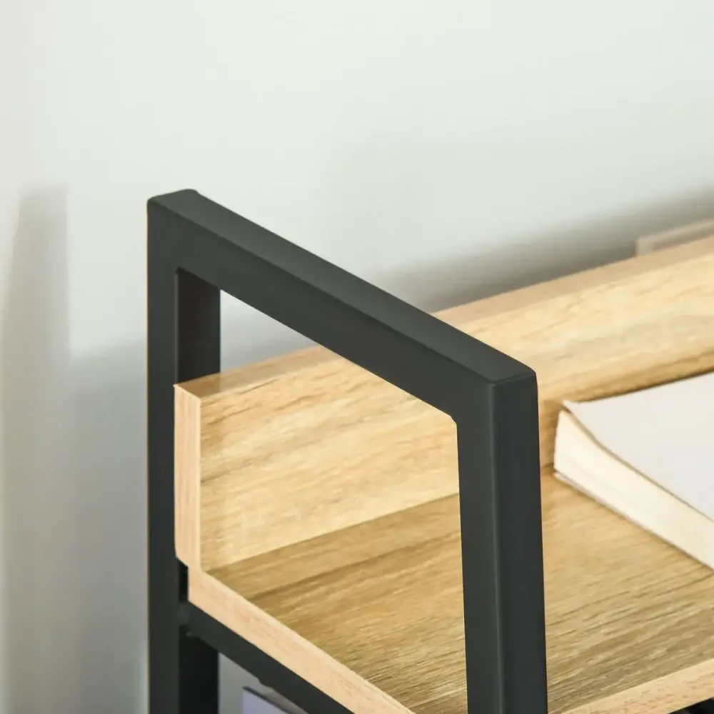 Estanterí Nogal Homcom 5 niveles tipo librerí natural/negro 149,5x70x35 cm