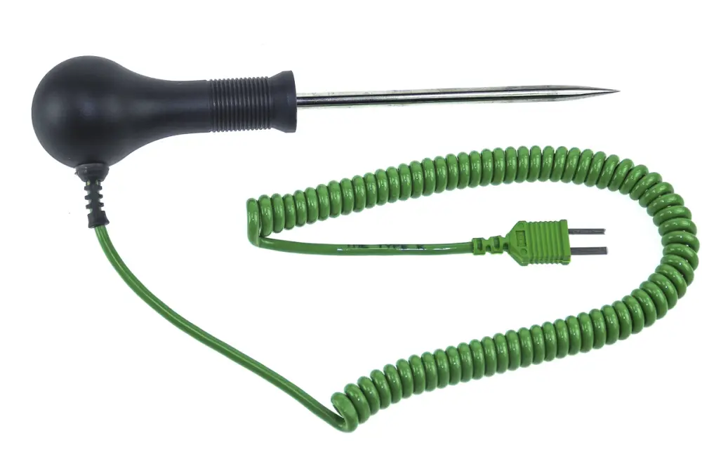 Sonda de temperatura de Aguja tipo K , hasta +250 °C ±0,5 %, Ø 6mm x 100mm, cable de 2m