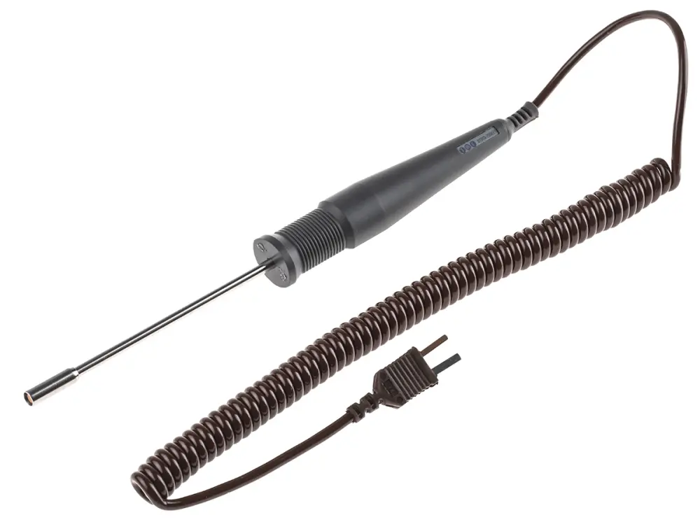 Sonda de temperatura de Superficie tipo T , hasta +180 °C ±0,25 °C, Ø 1mm x 100mm, cable de 2m