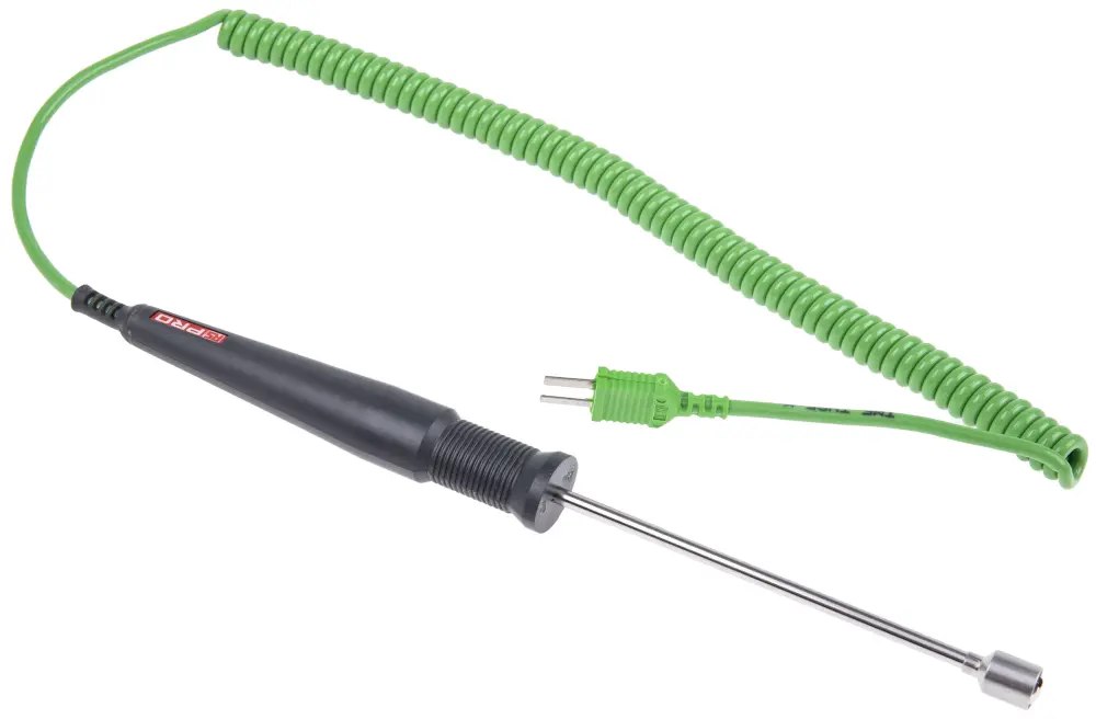 Sonda de temperatura de Superficie tipo K KS01, hasta +300 °C ±1.5°C, Ø 10mm x 110mm, cable de 2m