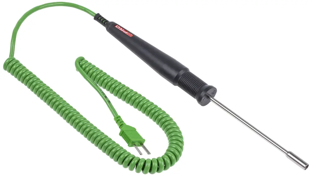 Sonda de temperatura de Superficie tipo K KS07, hasta +600 °C ±1.5°C, Ø 6mm x 110mm, cable de 2m