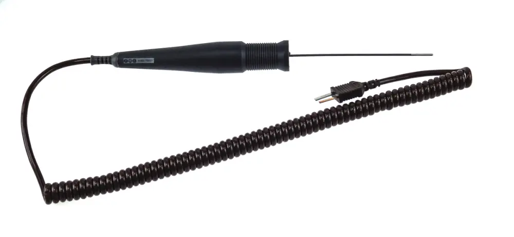 Sonda de temperatura de Uso general tipo T , hasta +400 °C ±0,15 %, Ø 1.5mm x 100mm, cable de 2m