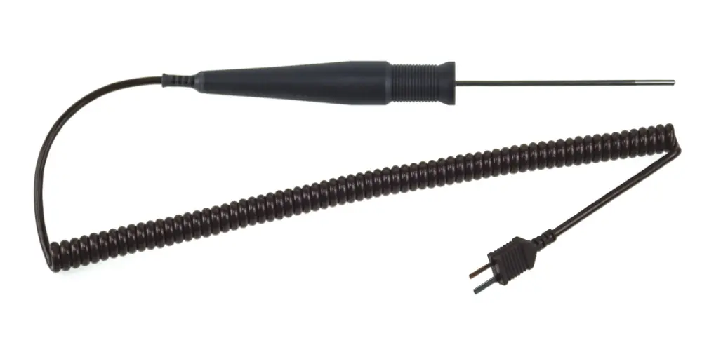 Sonda de temperatura de Uso general tipo T , hasta +400 °C ±0,15 %, Ø 3mm x 100mm, cable de 2m