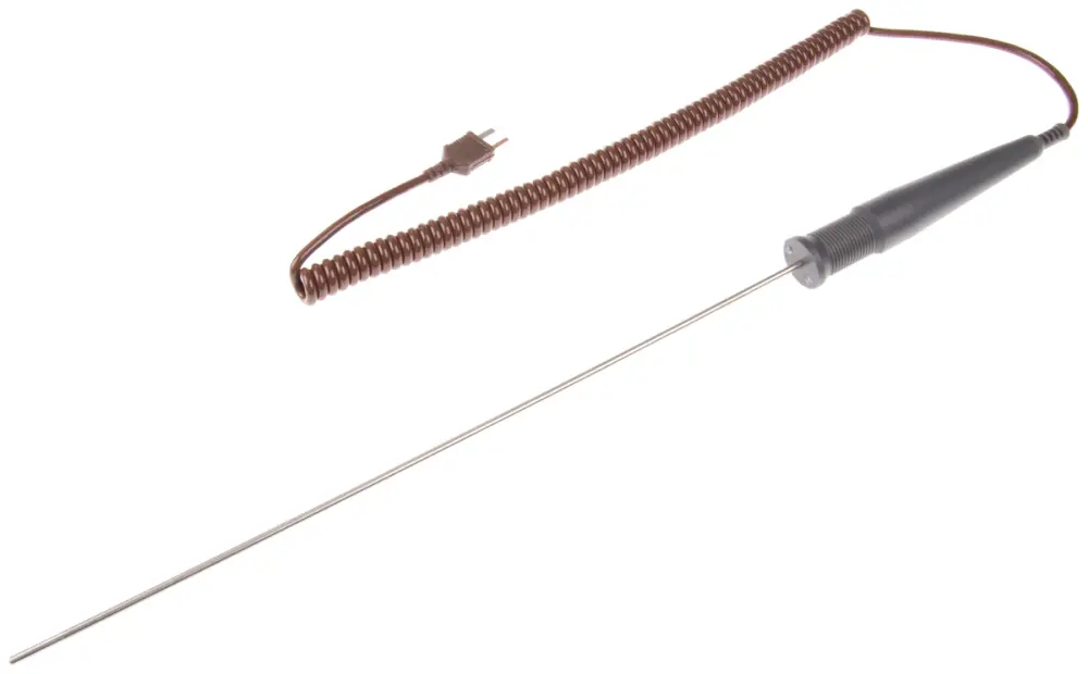 Sonda de temperatura de Uso general tipo T , hasta +400 °C ±0,15 %, Ø 3mm x 300mm, cable de 2m