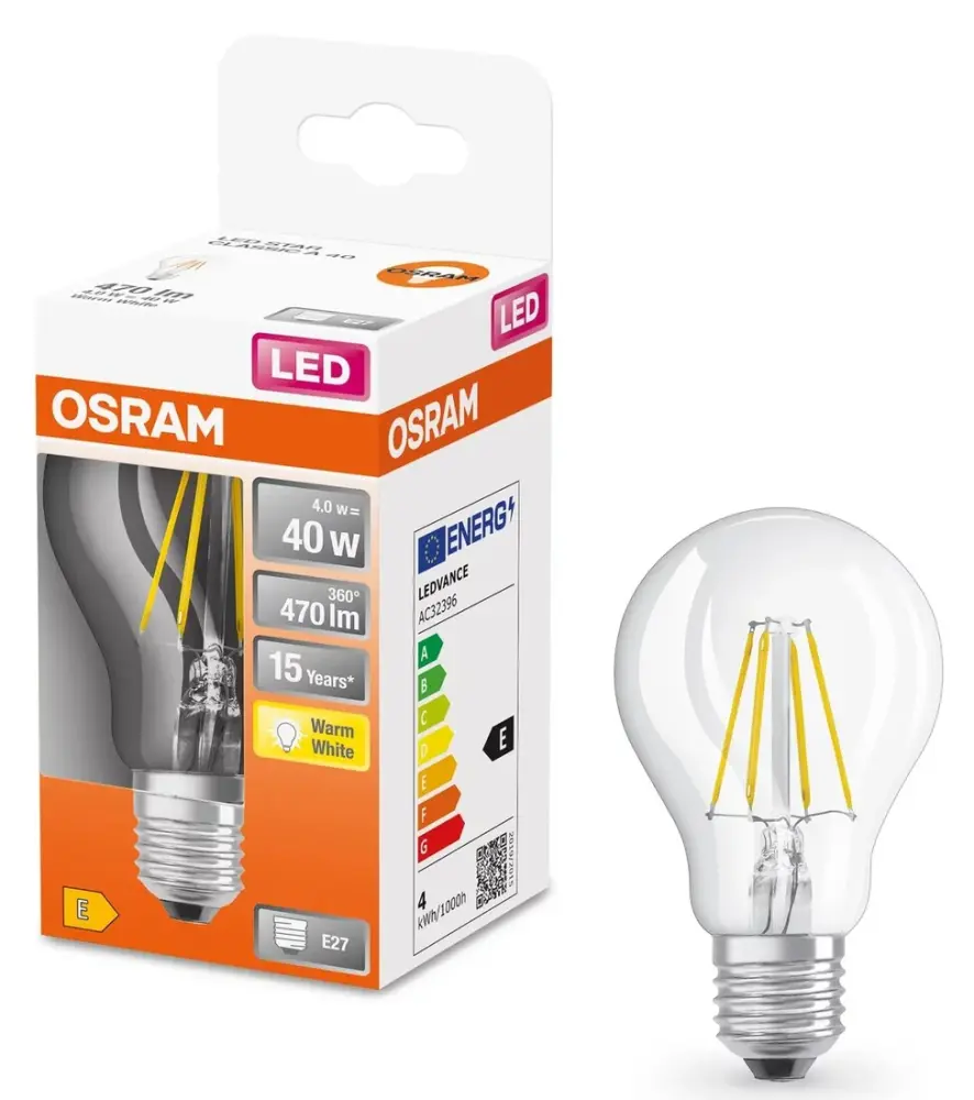 112216 LAMPARA BÁSICO FIL LED E27 4W 2700K RETROFIT OSRAM
