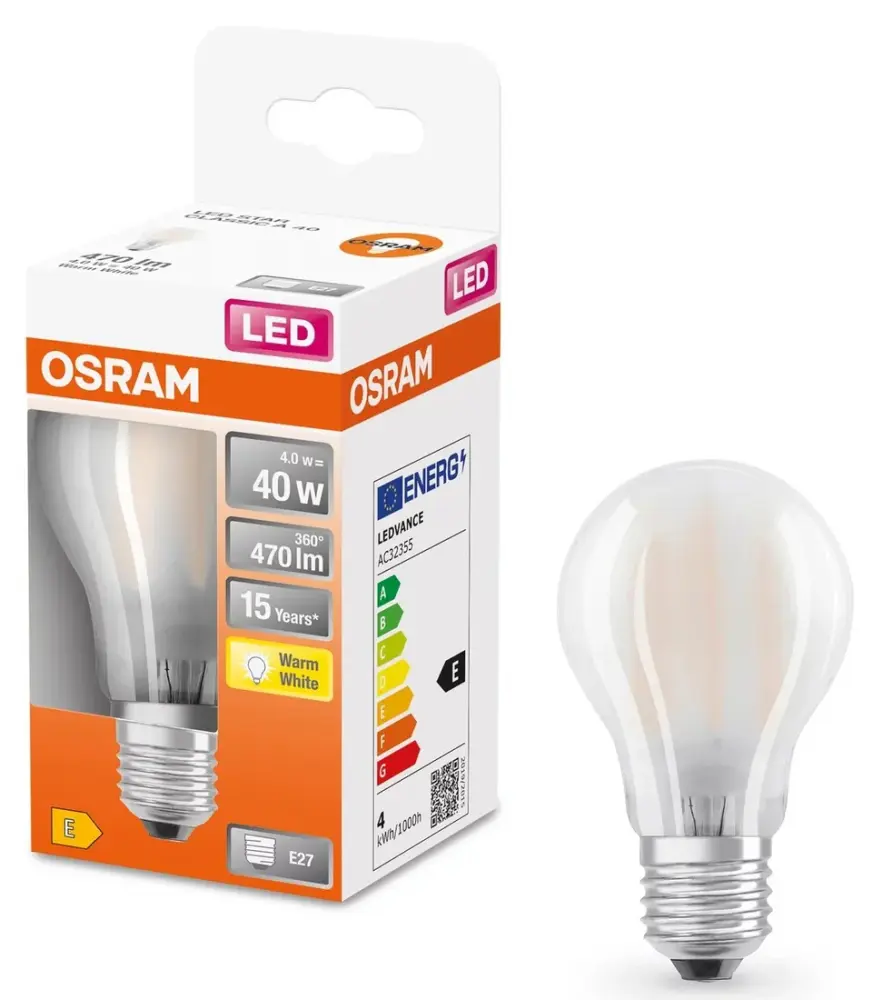 112469 LAMPARA ESTÁNDAR FIL LED MATE E27 4W 2700K RETROFIT OSRAM
