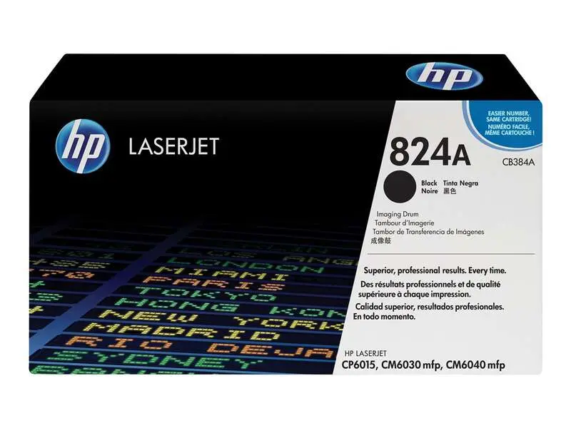 HP CB384A Negro Tambor de Imagen Auténtico - 824A (Drum) para Mantenimiento de la Cámara