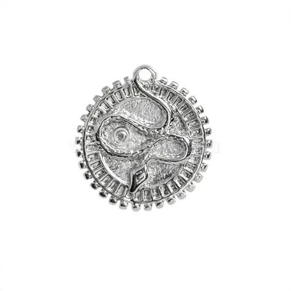 Dije Serpiente 18.3x17mm Níquel Cont.4 Pzas