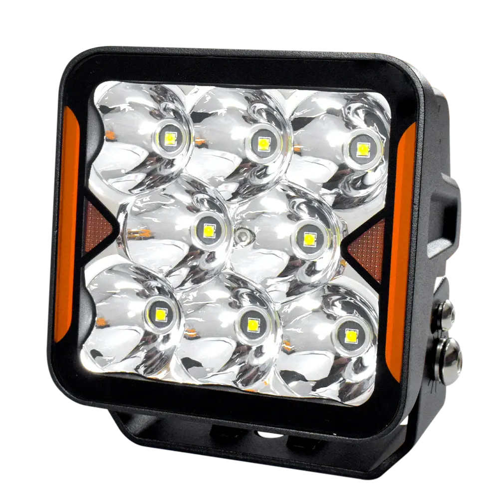 Faro de Trabajo Cuadrado Led FORCE 4” 40W Off-Road Blanco Contorno Ambar GPC con Garantí del Fabricante