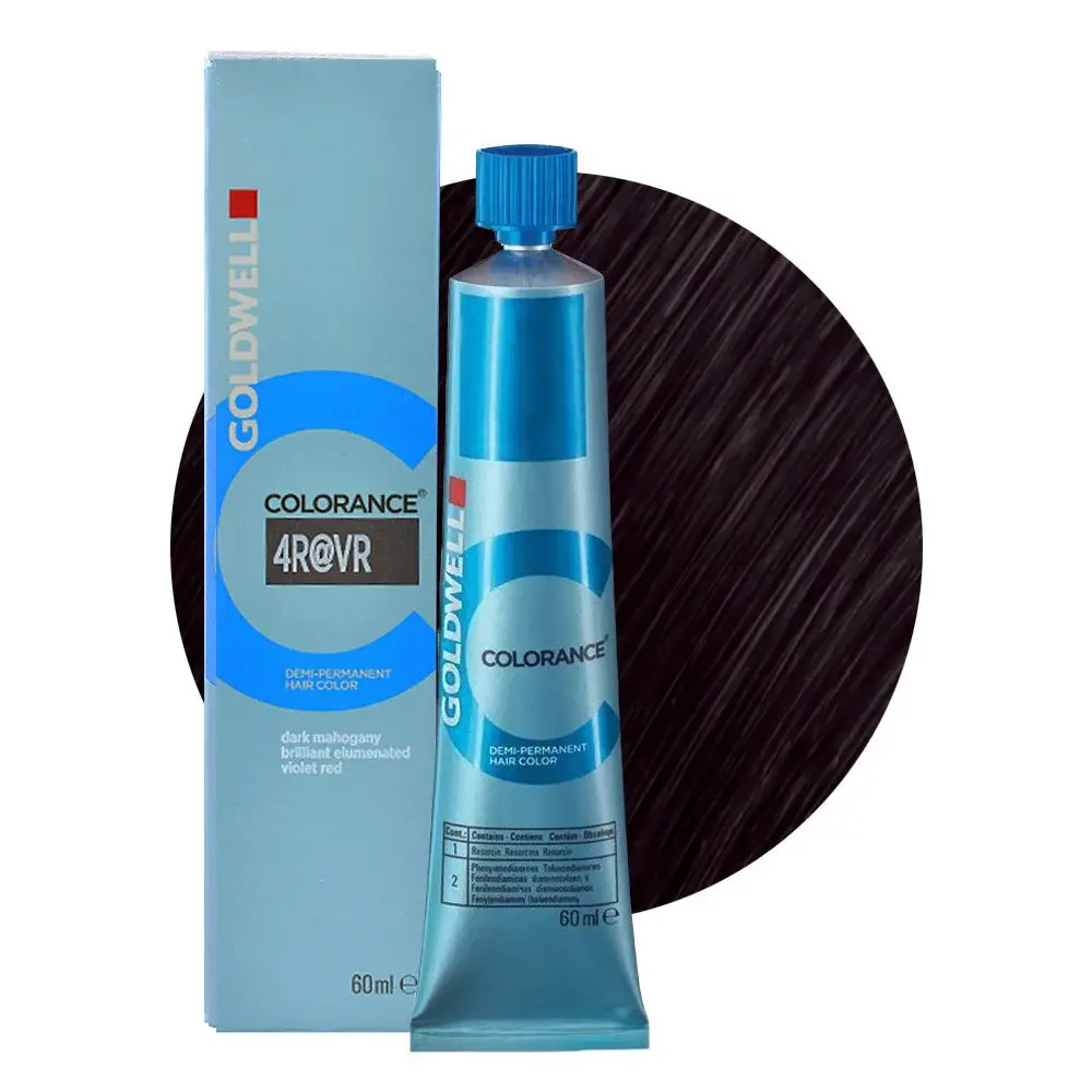 Goldwell - Tinte Colorance 4R@VR Caoba Negro Brillante Rojo Púrpura 60 ml