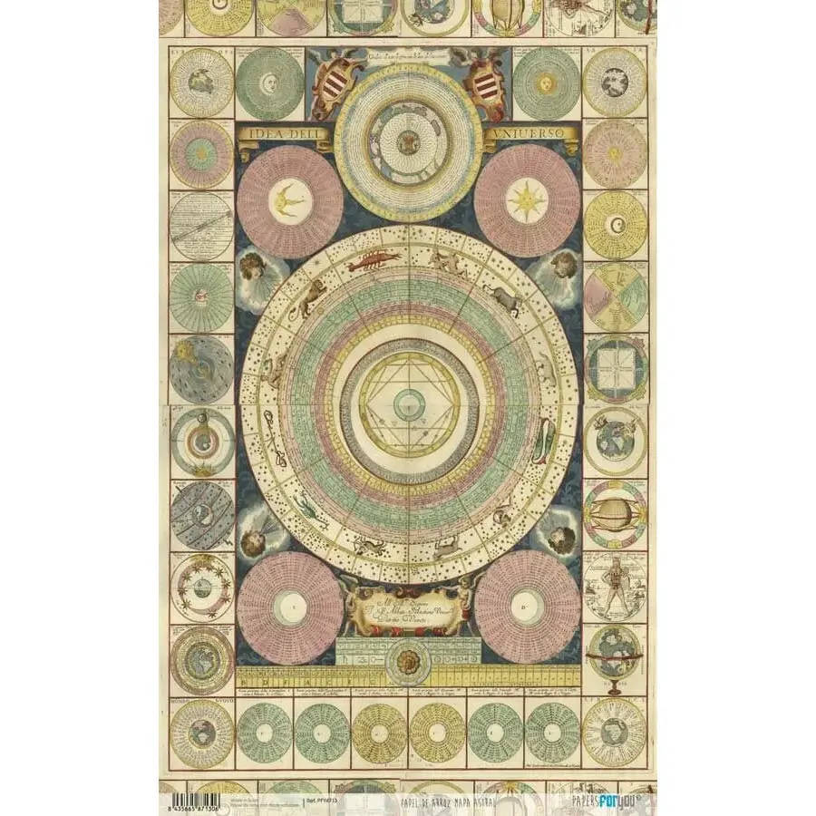 Papel arroz Papers you 54x33cm PFY4713 Mapa astral