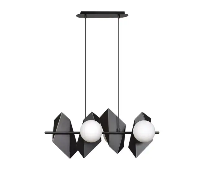 Regleta de techo Escena Negro (4 luces) Cristal - Metálico Moderno